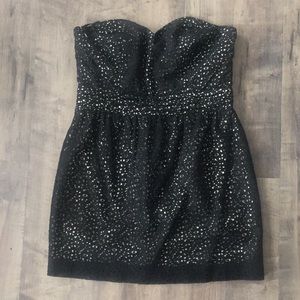 Strapless Black Lace Dress